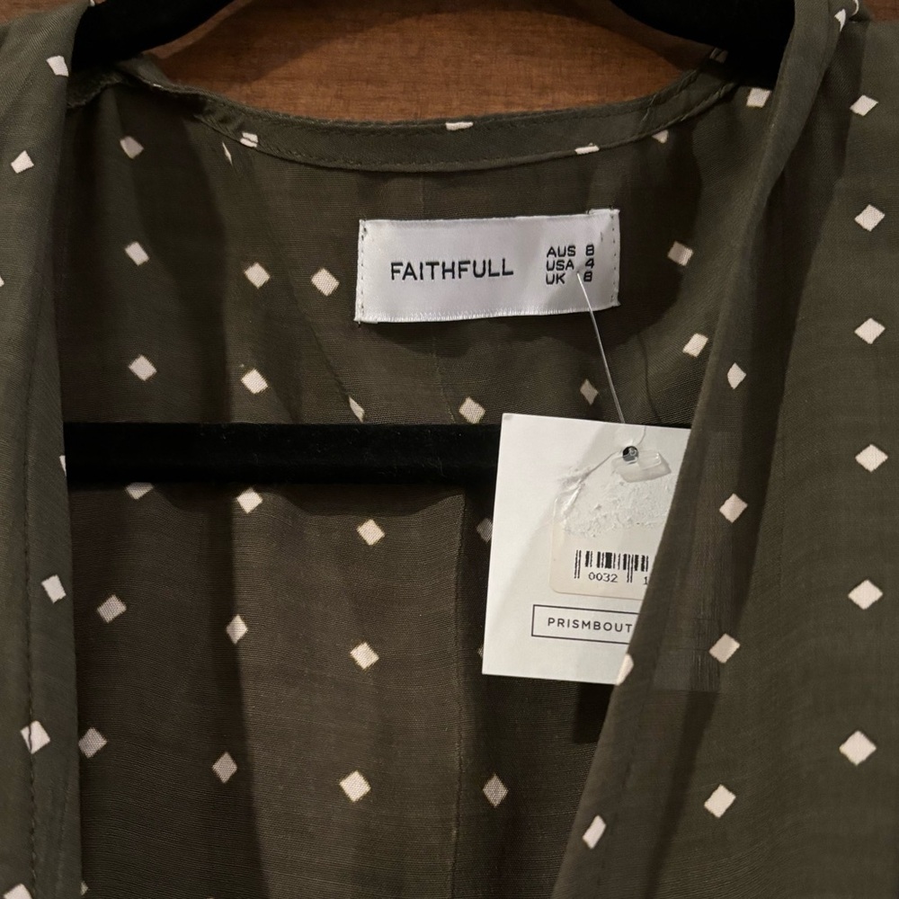 Faithfull the Brand Green Corelli Wrap Dress - Picture 3 of 4